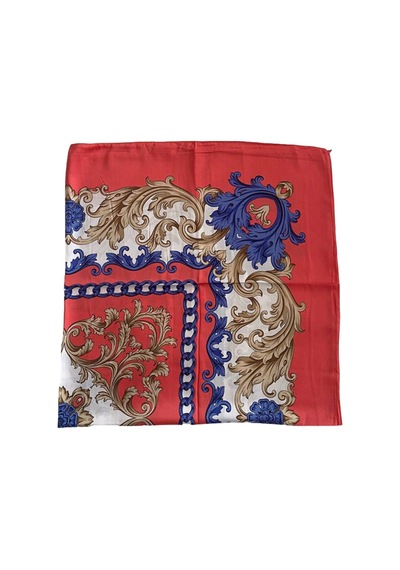 Tikitonki Çiçek Desenli Saten Pudra Pembe Eşarp - 90x90 Pembe Pembe
