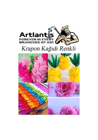 Krapon Kağıdı 10 Renk 50x200 Cm 1 Paket Grapon Kağıdı Karışık Renkli 10'lu Okul Sınıf Kreş Genel
