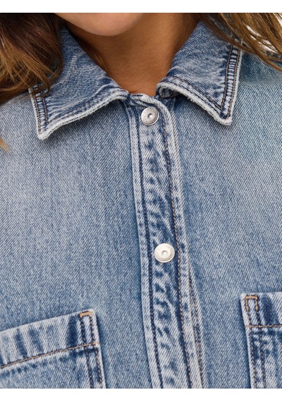 Name It Only Onlcassie Ls Ovs Kadın Denim Gömlek 15329891 Mavi