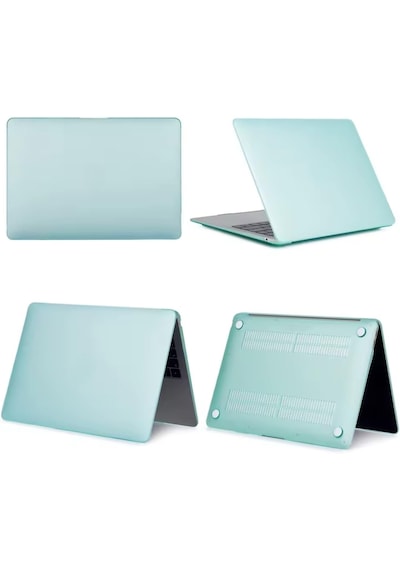 Apple MacBook Air 13.6 İnç A2681 Uyumlu M2 - A3113 M3 A3240 M4 Çip Kılıf Hardcase Su Yeşil Su Yeşilli