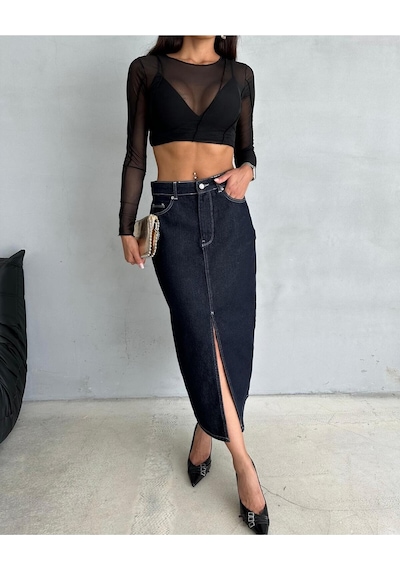 Zeo Basic Maxi Boy Rins Jean Etek Lacivert