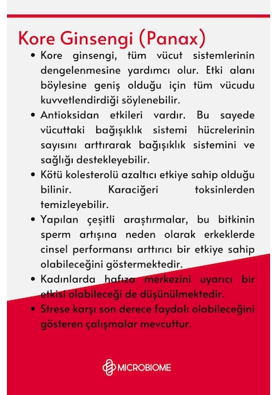 Microbiome Ginseng Complex 30 Kapsül Microbiome Ginseng Complex 30 Kapsül