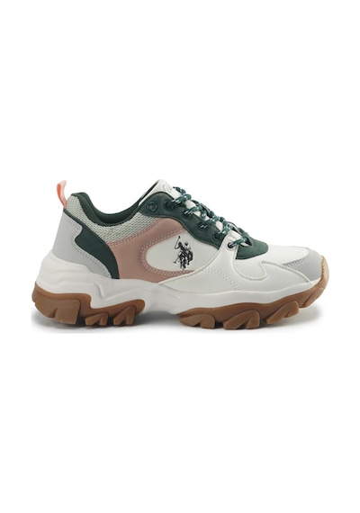 U.s. Polo Assn. Tracky 5pr Kadın Beyaz-mavi 36-40 Sneaker Ayakkabı Beyaz