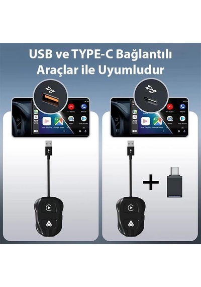 Tr Auto Car Play Ve Apple Car Play Dönüştürücü Carplay Dongle Kablosuz Apple Car Play Çevirici