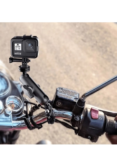 Motosiklet Bisiklet Gidona Monte Ayarlanabilir Kamera Tutucu Aparat Siyah