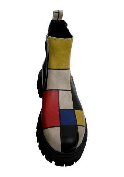 Kadın Vegan Deri Çok Renkli Bilekte Bot - Piet Mondrian - Composition Tasarım Çok Renkli Kadın Vegan Deri Çok Renkli Bilekte Bot - Piet Mondrian - Composition Tasarım Çok Renkli
