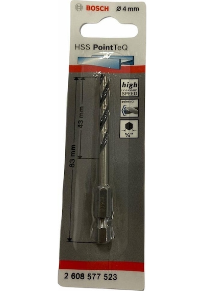 Bosch Point Teq Altıgen Şaftlı Hss Matkap Ucu 4 Mm