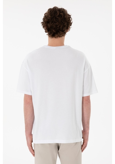 U.S. Polo Assn. Erkek Oversize Fit Bisiklet Yaka Beyaz Tişört 50305923-VR013 U.S. Polo Assn. Erkek Oversize Fit Bisiklet Yaka Beyaz Tişört 50305923-VR013