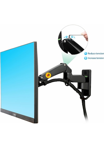 Nb North Bayou F150 1 Adet Tv / Monitör Takılabilen, 17" - 35" Uyumlu, Amortisörlü, Kablo Kanallı, 3-12 Kg Destekli, 360 Dönebilen Duvar Askı Aparatı Nb-f150-g