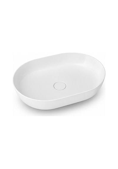 Dura Bagno Rose Çanak Lavabo 60x40 Cm, Batarya Deliksiz Tezgah Üstü Beyaz 5841