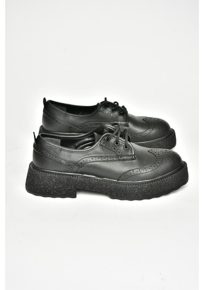 Fox Shoes T996199009 Siyah Kalın Tabanlı Kadın Ayakkabı Siyah