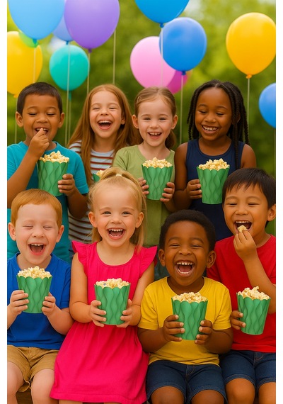 Mısır Kutusu Pop Corn Kutusu Dalgalı Yeşil Desenli / 8 Parça