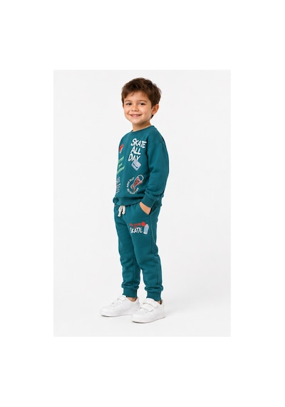 Ahengim Erkek Çocuk Kaykay Baskılı Sweatshirt Eşofman Altı 2 Li Takım 1-4 Yaş Ak115 Koyu Yeşil Ahengim Erkek Çocuk Kaykay Baskılı Sweatshirt Eşofman Altı 2 Li Takım 1-4 Yaş Ak115 Koyu Yeşil