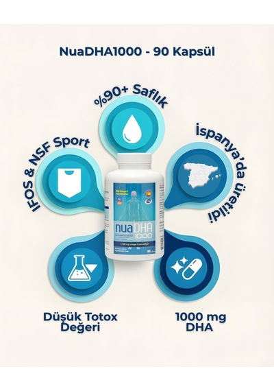 Nua Dha 1000 Omega-3 İçeren Gıda Takviyesi 90 Kapsül