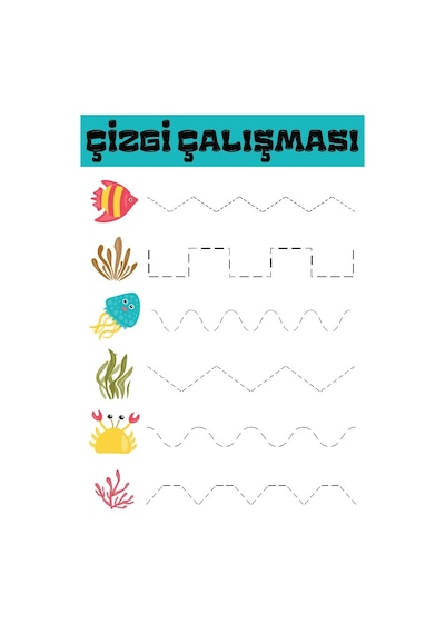 Okul Öncesi En Süper Çizgi Çalışmaları Yaz-sil