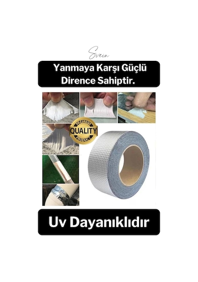 72 Mm X 2 Mt Su Geçirmez Sızdırmaz Çatı Boru Dayanıklı Çamur Sakız Bant Alüminyum Tamir Bandı