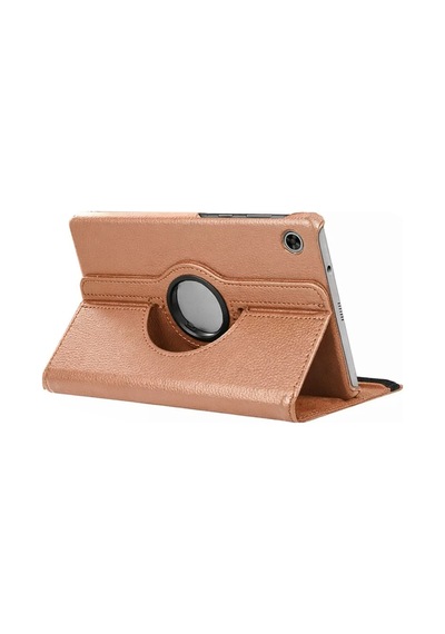 Samsung Galaxy Uyumlu, Tab A11 360 Tablet Deri Kılıf - Rose Gold
