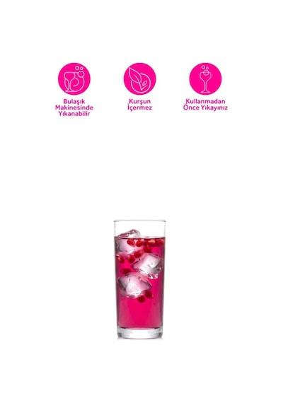 Lav Suma Cam Su Bardağı 6'lı 190 ml (Rakı/Limonata/Meşrubat Bardağı)