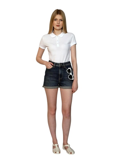 Lee Cooper Twıko Kadın Pike Polo Yaka T-shırt Beyaz Beyaz