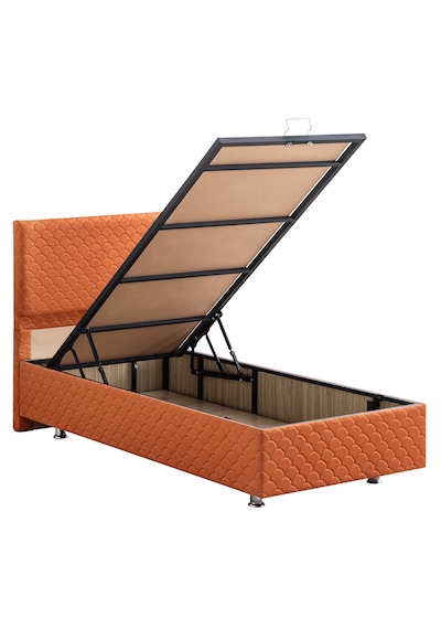 Luka İkili Set, Tek Kişilik Baza Başlık Seti - Turuncu 120 x 200 CM