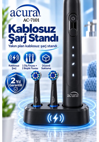 Acura Ac-7101 Döner Başlıklı Profesyonel Şarjlı Diş Fırçası
