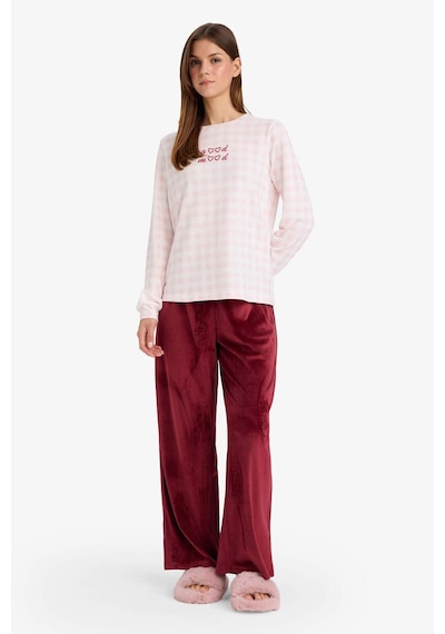 Defacto Regular Fit Velur Pijama Altı G5915ax25wnbr248 Bordo-br248