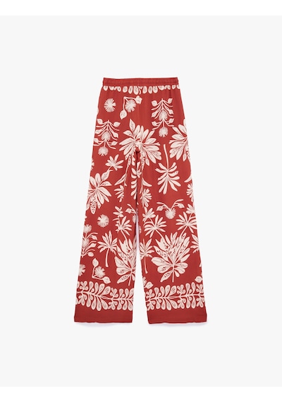 Koton Viskon Salda Kumaş Cepli Floral Desenli Bol Paça Pantolon Kiremit Desenli 6sak40151ew Kdm Koton Viskon Salda Kumaş Cepli Floral Desenli Bol Paça Pantolon Kiremit Desenli 6sak40151ew Kdm