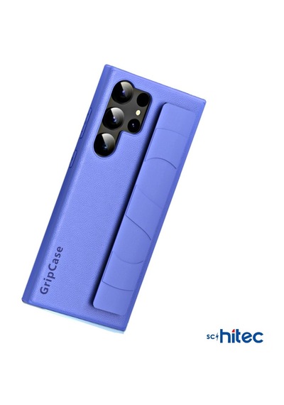 Schitec Samsung Galaxy S24 Ultra Uyumlu Premium Case Parmak Askılı Telefon Kılıfı Mavi