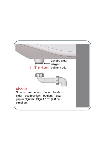 Dallmer Yer Kazandıran Lavabo Sifonu Evye Sifonu 1 1/2'' Bağlantı Ağızlı 50lik Koku Önleyici