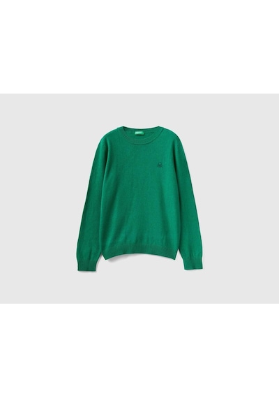 United Colors Of Benetton Erkek Çocuk Bisiklet Yaka Kazak Bnt-b Yeşil