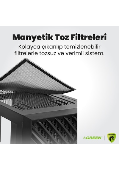 Green GRIFFIN G3 PLUS i5-14400f 16 GB 512 GB SSD RTX5060 Free Dos Oem Paket Masaüstü Oyuncu Bilgisayarı