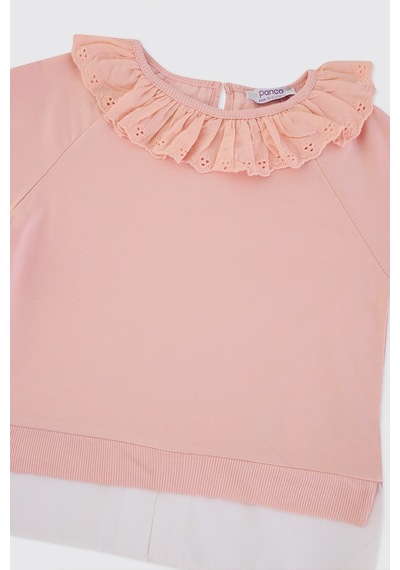 Panço Kız Çocuk Pudra Sweatshirt Pembe