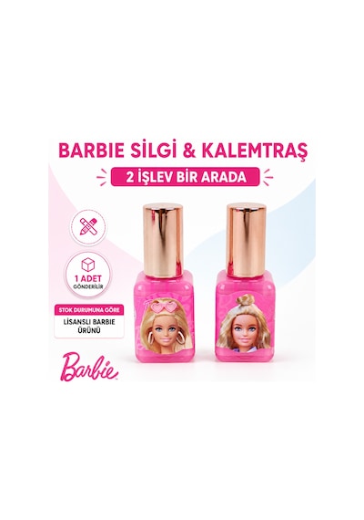 Bakgelal Barbie Ruj Şeklinde Silgi Ve Kalemtıraş 2 Si 1 Arada Eğlenceli Kırtasiye Ürünü - 9022246506727