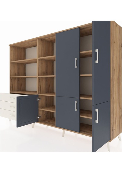 Hyperion Dolap 11 Raflı 3 Çekmeceli 5 Kapaklı 220x44x163 Çam-antr Çam-antrasit/aytaşı Hyperion Dolap 11 Raflı 3 Çekmeceli 5 Kapaklı 220x44x163 Çam-antr Çam-antrasit/aytaşı