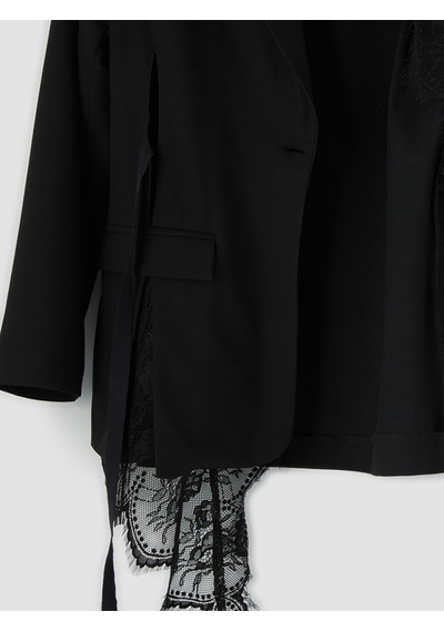 Lcw Modest Siyah Dantel Detaylı Kadın Blazer Ceket