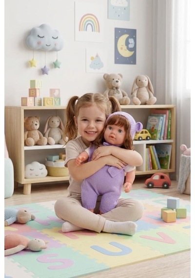 Konuşan Bebeğim 60 Cm Türkçe Konuşan Örgü Tulum Ve Şapkalı Kafası Bacakları Kolları Et Oyuncak Bebek
