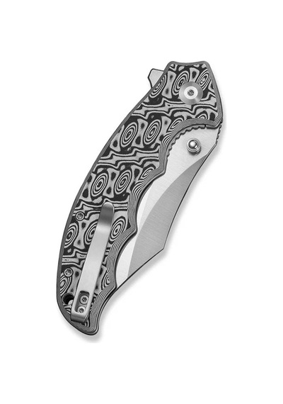 Civivi Pentad Black / White Vortex Micarta Handle Satin Finished Nitro-v Blade Kamp Çakı Gri