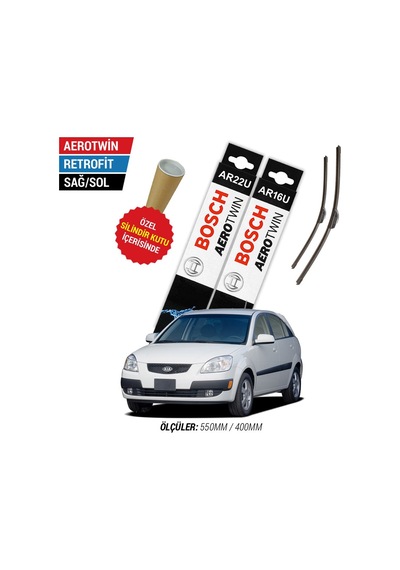 Bosch Aerotwin Kia Rio Silecek Takımı (2005-2011) Bosch Aerotwin Kia Rio Silecek Takımı (2005-2011)