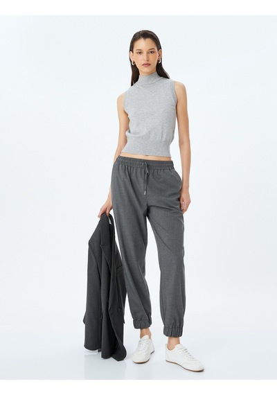 Koton Beli Bağlamalı Cepli Jogger Pantolon Antrasit 5sak40200pw Antrasit