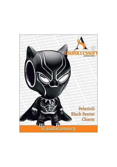 Pelerinli Black Panther Charm Asafaccessory Siyah