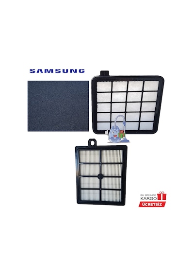 Samsung Uyumlu Vc07R302Mvp Süpürge Ön Filtre & Sünger + Hepa 13 Filtre S
