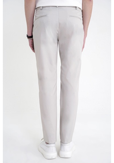 Comfort Fit Yan Cep Beli Lastikli %97 Pamuk Taş Pantolon P 1214