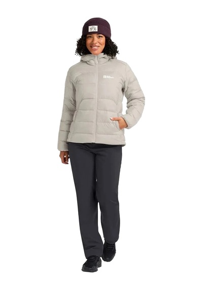 Jack Wolfskın Jack Wolfskin Ather Down Hoody Rds Kadın Bej Outdoor Ceketi A0056 Kemik