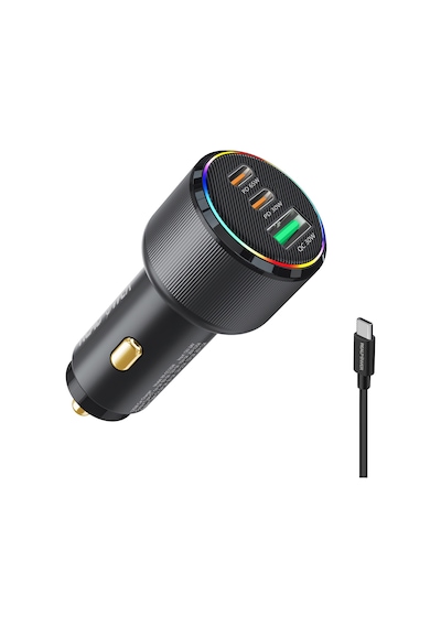 Realpower 125w Hızlı Araç Şarjı + Type-c Den Type-c Kablo Rp-cc125w Siyah