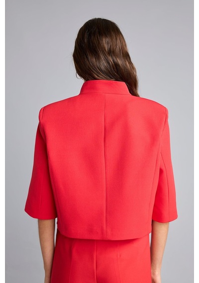 Defacto Cropped Fıt Dik Yaka Blazer Kırmızı Ceket I4340ax26hsrd107 Kırmızı-rd107