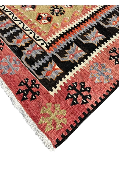 El Dokuma Çift Kuruhüyük Kilimi 120x180 Kök Boya %100 Yün Kilim