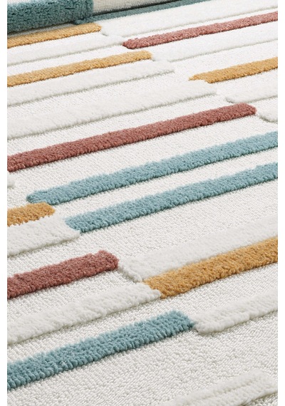 Mariesse Home Elit Bukleli Multi Renkler Yumuşak Koridor Kesme Yolluk Dokuma Makine Halısı Çok Renkli