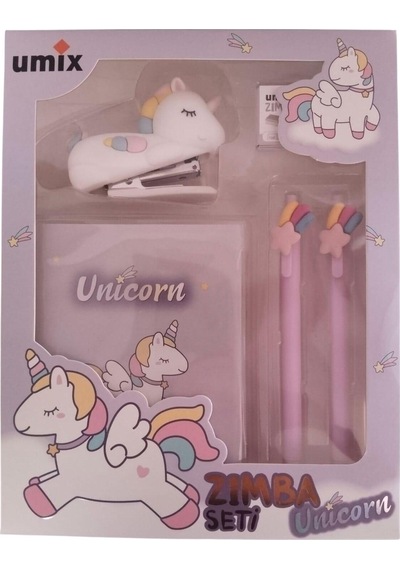 Umix Unicorn Kırtasiye Zımba Seti Bordo