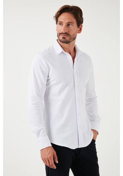 Buratti % 100 Pamuk Regular Fit Erkek Gömlek Cf25W113650 Beyaz