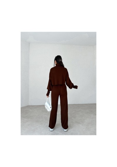 Movella Fashion Balıkçı Yaka Parmak Geçirmeli Movel 2 Li Triko Takım Kahverengi Kahverengi Movella Fashion Balıkçı Yaka Parmak Geçirmeli Movel 2 Li Triko Takım Kahverengi Kahverengi